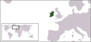 Ireland is located west of the European landmass, which is part of the continent of Europe