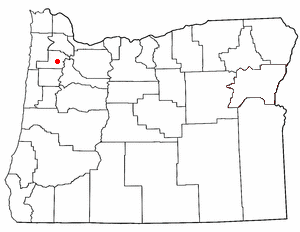 Location of McMinnville, Oregon